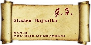 Glauber Hajnalka névjegykártya